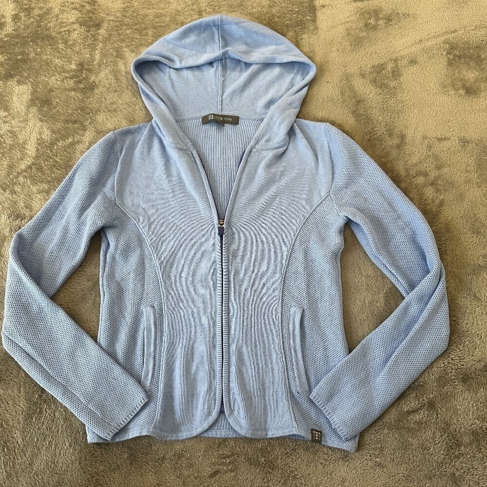 Title Nine Light Blue Hooded Full Zip Jacket Women's XS Athletic Outdoor